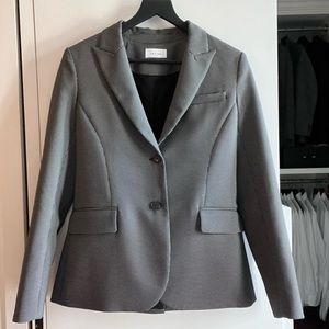 Argent Grid Print Belted Blazer